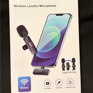 Wireless Lavalier Microphone Clip-on for Phone - Black